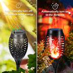 Toodour Solar Torch Flame Lights, 6 Pack Solar Lights Outdoor with Flickering Flame, Waterproof Patio Light Landscape Decoration Lighting for Garden, Lawn, Yard, Outdoor Decor - Red