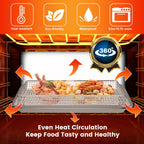 Air Fryer Basket Tray Replacement for Cuisinart TOA-60 TOA-65 TOA-70 Toaster Air Fryer Convection Oven, 12.4 * 11'' Mesh Air Fryer Steel Basket Wire Rack Accessories Parts, Dishwasher Safe
