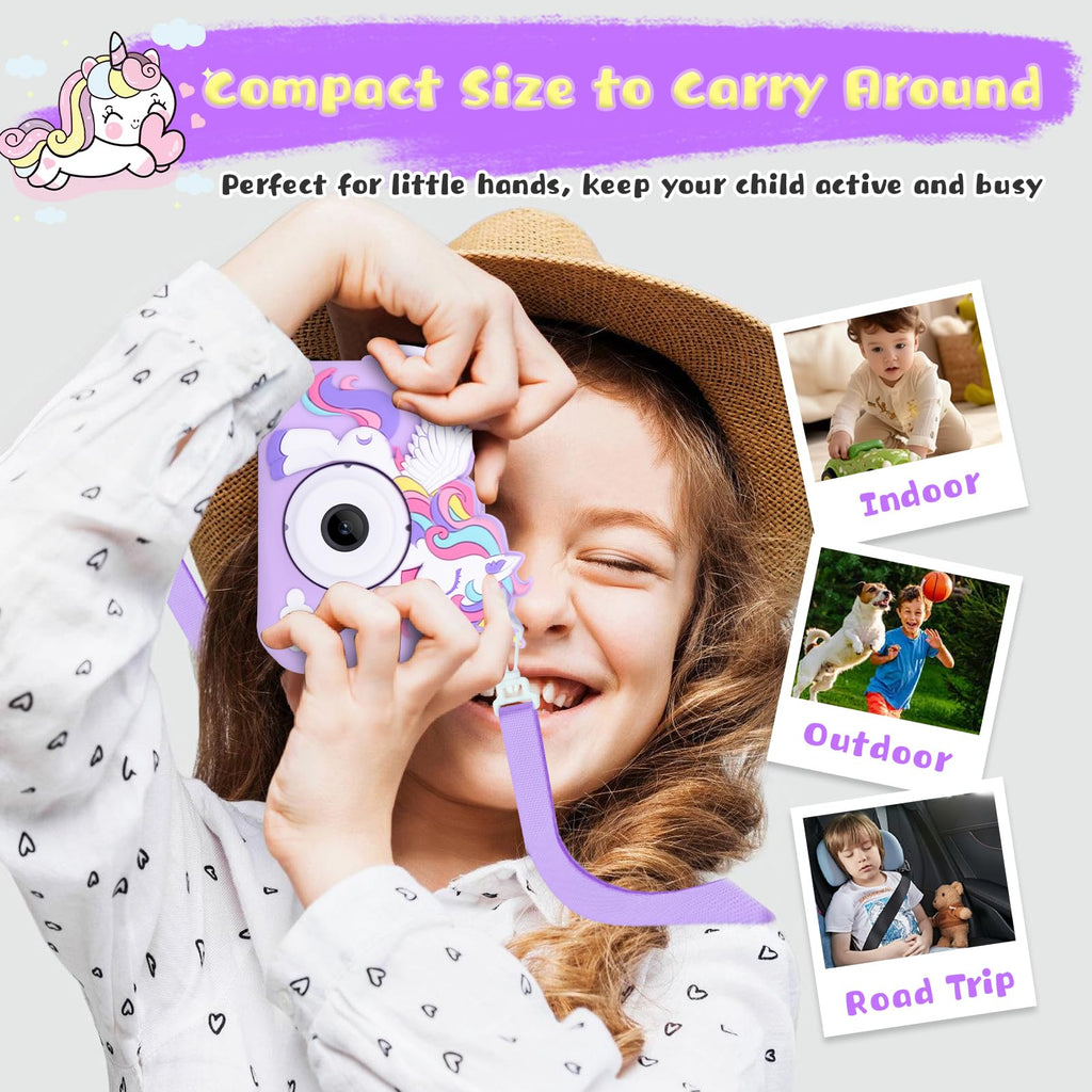 Unicorn Toys Camera for Kids Girls Age 3-8, Purple