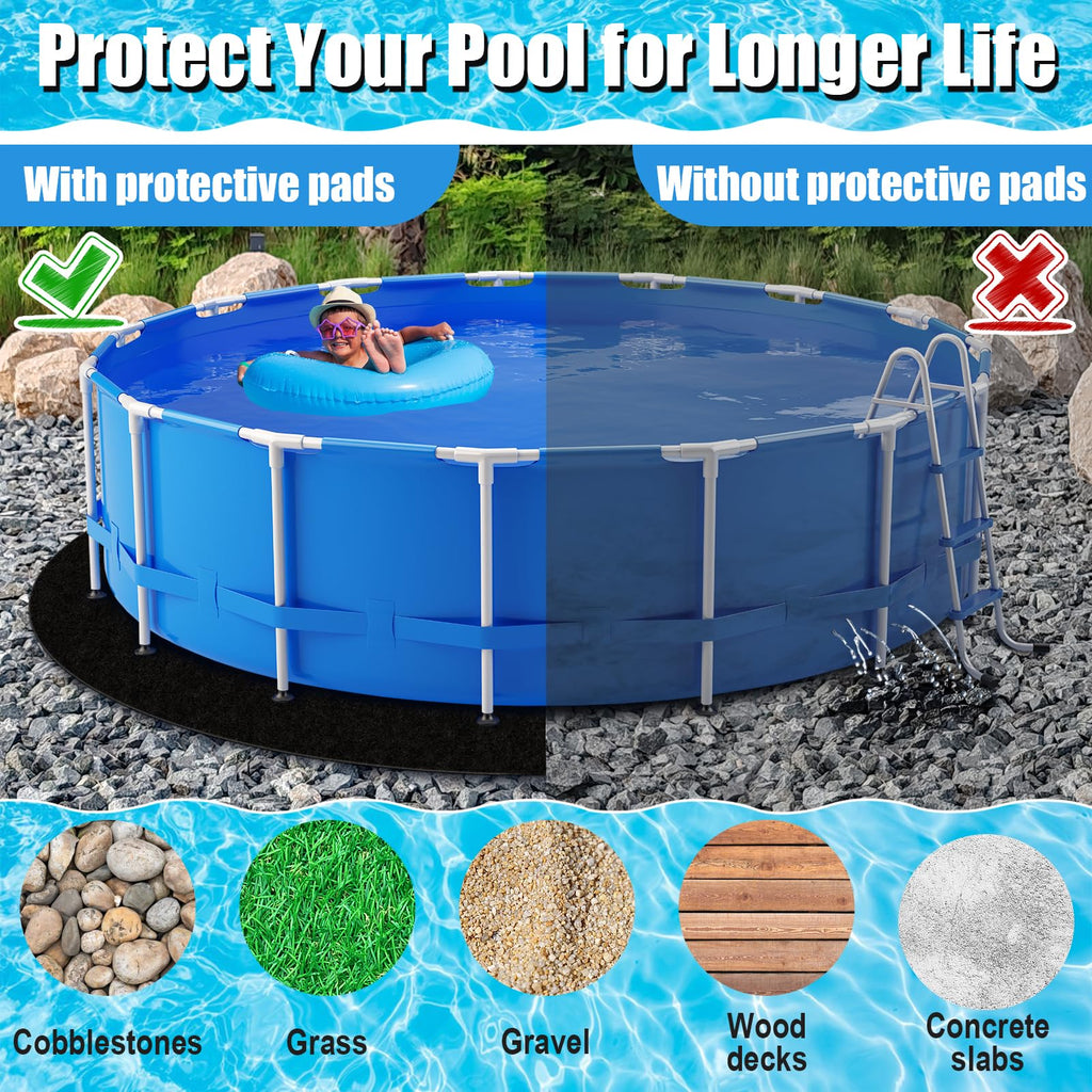 VICAMB 15ft Heavy Duty Round Pool Liner Pad for Above Ground Pool,Pool Ground Mat Under Pool Pad,Pool Bottom Liner Protector to Prevent Puncture and Extend Liner Life