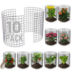 12-gauge Wire Pre-Bent Quick Setup Plant Protectors from Animals -14''H *13''Dia Chicken Wire Plant Cages to Keep Rabbits Deers Squirrels Out, Garden Bunny Barricades with Zip Ties Stakes, 10Pack
