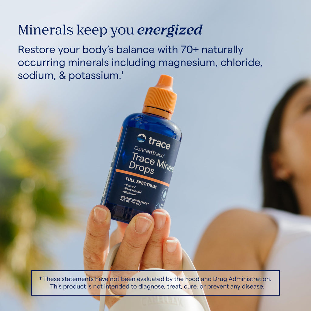 Trace Minerals ConcenTrace Trace Mineral Drops | Supports Energy, Digestion, Bone Health & Hydration, 70+ Ionic w/Magnesium, Chloride & Potassium | Keto, Vegan & Non-GMO | 48 Servings