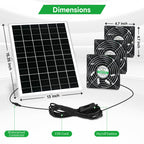 blessny Waterproofed Solar 3 Fan Kit for Outside Intake or Exhaust air