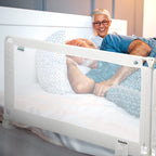 BABELIO Toddler Bed Rails, Guardian 39"-51" Extendable Guard for Toddlers, Kids & Elderly Adults, 22.5" Tall Baby Side Rails Crib Twin/Queen/Full/King Size, CPSIA Certified (Gray)
