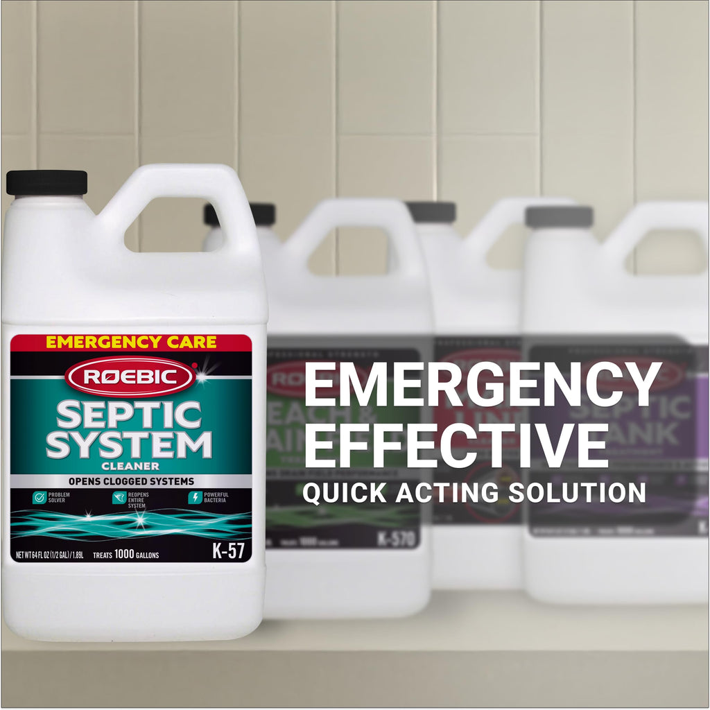 Roebic K-57-H K-57-H-3 Septic System Treatment: 1/2 Gallon, Clears Clogs, Restores Flow, Maintains Septic Systems for Optimal Performance