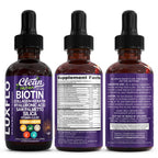 Biotin Liquid Drops Collagen Keratin Hyaluronic Acid Saw Palmetto for Hair Skin and Nails Silica Vitamin A C Vitamin D Bamboo Turmeric Zinc Folate Magnesium Horsetail LuxGlo by Clean Nutra - 2Pack