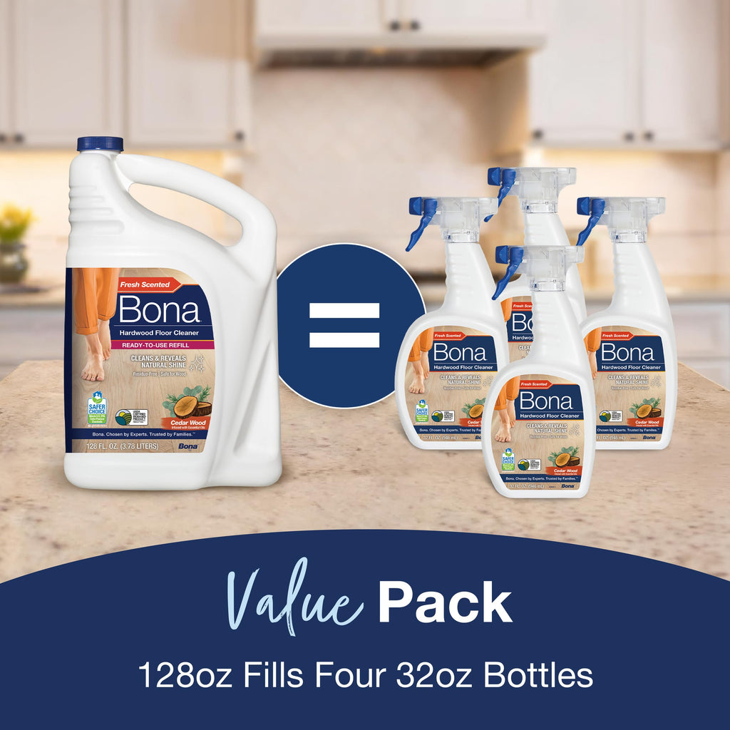 Bona Hardwood Floor Cleaner Refill - 128 fl oz - Cedar Wood Scent