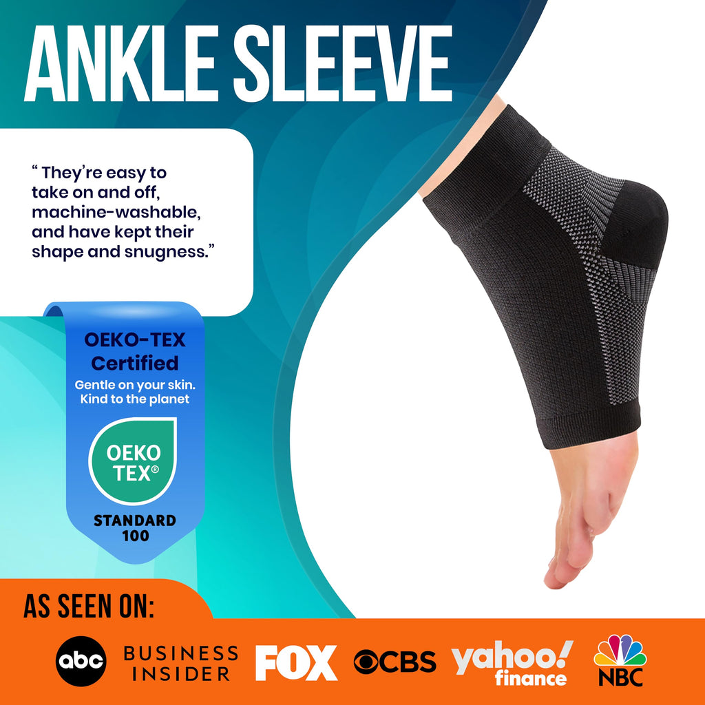 Ankle Brace Support - Ankle Compression Sleeve - Foot Brace for Women & Men - Tendonitis & Arthritis Ankle Brace Sports Running, Plantar Fasciitis Relief & Stabilizing Ankle Wrap
