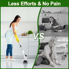 Electric Spin Scrubber, Shower Scrubber with Long Handle Adjustable LCD Display, 2 Speed Shower Cleaner, 7 Replaceable Brush Heads Bathroom Cleaning Brush, Bath Tub Power Scrubbers White G3