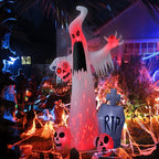 HOPOCO 12 FT Halloween Inflatables Outdoor Decorations Ghost with 3 Skulls