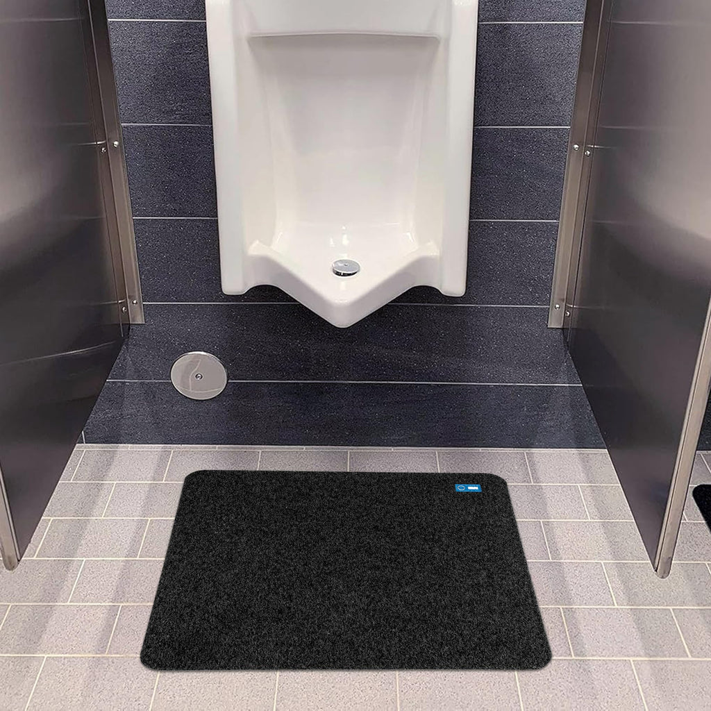 Hygomat Disposable Urinal Mats, Time Monitor, Non-Slip Adhesive, Case of 6, Charcoal, Made in the USA