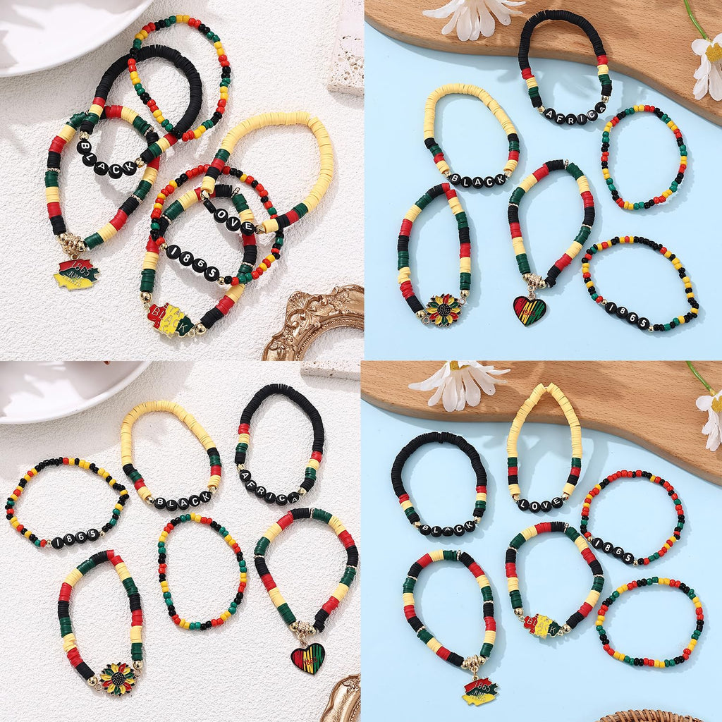 Cooluckday 36Pcs Juneteenth Bracelets bulk for Women Juneteenth Day Party Favors Freedom Day Bracelets for Women Jewelry Supplies for African