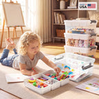 Citylife 17QT Clear Craft Organizers and Storage Box with Removable Tray