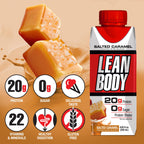 Lean Body Ready-to-Drink Salted Caramel Protein Shake, 40g Protein, Whey Blend, 0 Sugar, Gluten Free, 22 Vitamins & Minerals, 17 Fl Oz (Pack of 12)
