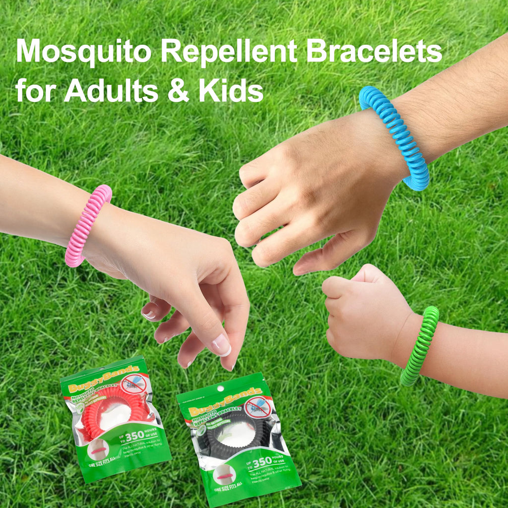 BuggyBands 30 Pack Mosquito Repellent Bracelets, DEET-Free Waterproof Bands, Individually Wrapped