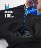 YESWEL Men's Incontinence Underwear, Leak Proof Washable Reusable Cotton Boxer Brief, Heavy Flow Bladder Leak 3 Pack (Black, Large)