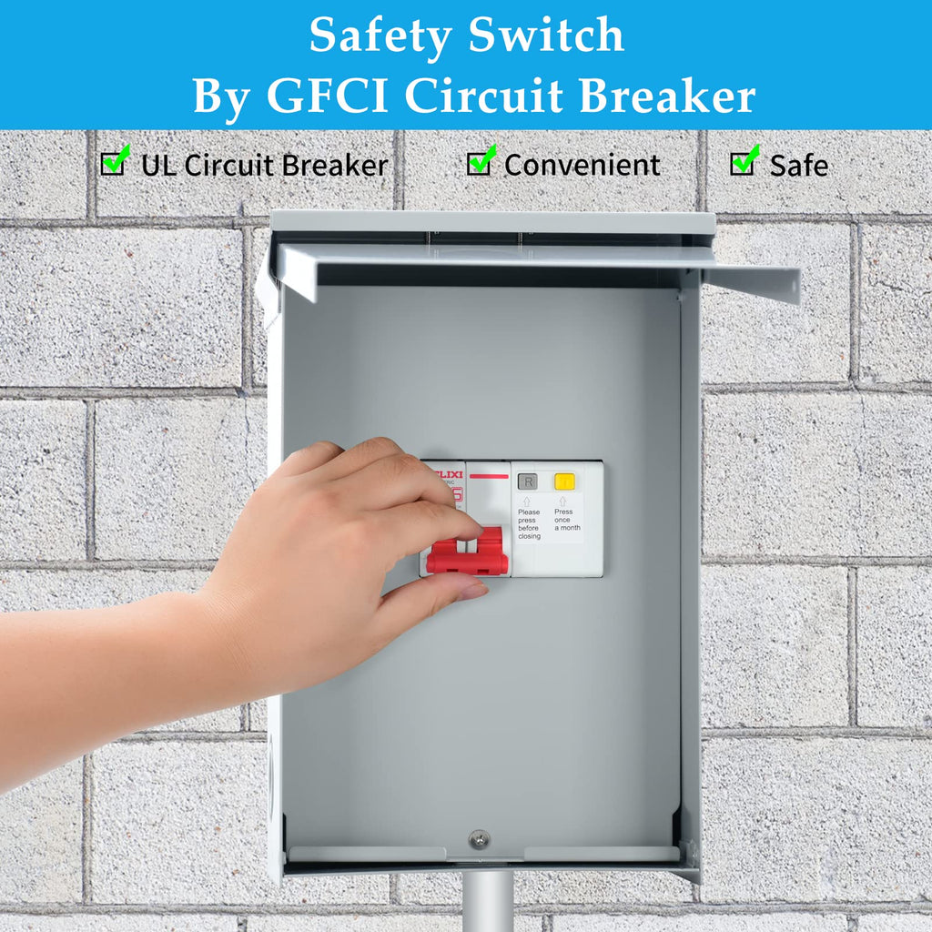 briidea 50 Amp Spa Panel with 3-Pole 50 Amp GFCI Breaker, IP 65 Waterproof, Ideal for Spas, Hot Tubs, Swimming Pools, Home