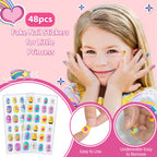 BATTOP Kids Nail Polish Set for Girls, Nail Art Kits with Nail Dryer & Glitter Pen, Quick Dry & Peel Off & Non-Toxic Nail Polish, Christmas Birthday Gifts for Girls Ages 6 7 8 9 10 11 12