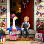 EIHFHIE 250th Independence Day Porch Goose Outfit for 23 Inch Goose Statue
