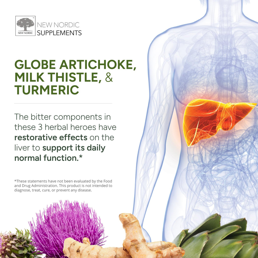 New Nordic Active Liver Gummies, Milk Thistle, Artichoke & Turmeric Supplement, Natural Peach & Mango Flavor, Sugar Free & Vegan, 60 Count (Pack of 3)