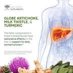 New Nordic Active Liver Gummies, Milk Thistle, Artichoke & Turmeric Supplement, Natural Peach & Mango Flavor, Sugar Free & Vegan, 60 Count (Pack of 3)