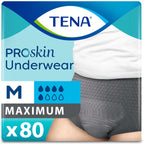 Tena ProSkin Disposable Underwear Male Pull On with Tear Away Seams Medium, 73520, Maximum, 80 Ct