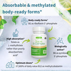 Igennus Super B-Complex Methylated B-Vitamins, MTHFR Supplement with Methylfolate & B12 Methylcobalamin, High Bioavailability & Potency, Vegan, Lab Verified, 180 Small Tablets