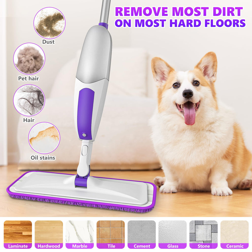 Microfiber Spray Mops for Floor Cleaning Wet Dry Use for Wood Laminate Tile