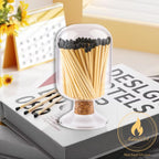 Includes Matches | Decorative Glass Matches Cloche | Bottle Jar Fireplace Candle Match Holder Gift Set