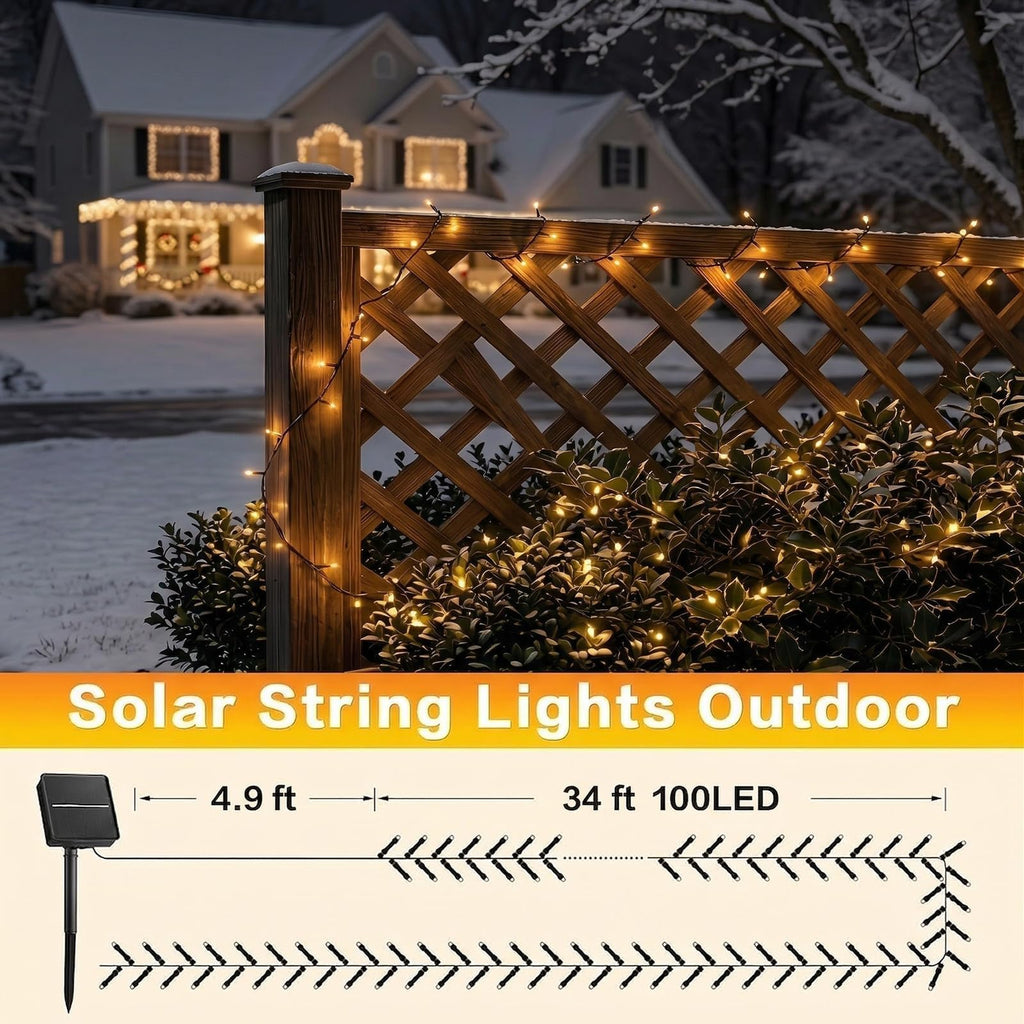 SyouHome Solar String Lights Outdoor, 6 Pack 600 LED Solar Christmas Lights