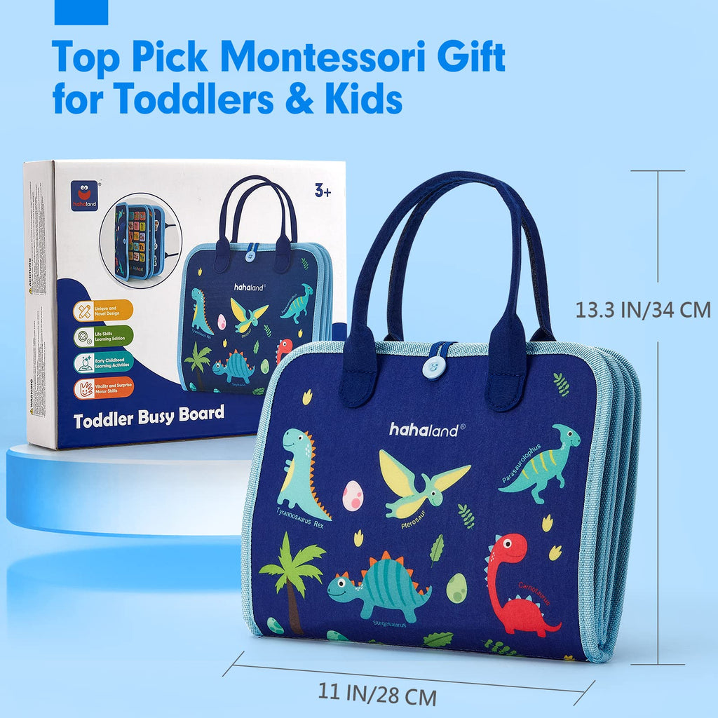 Busy Board for Toddlers -  Toys Preschool Learning Activities with Life Skills, Alphabet, Number, Shape, Color, Animal, Weather - Toddler Boy Learning Educational Toys, Travel Toys