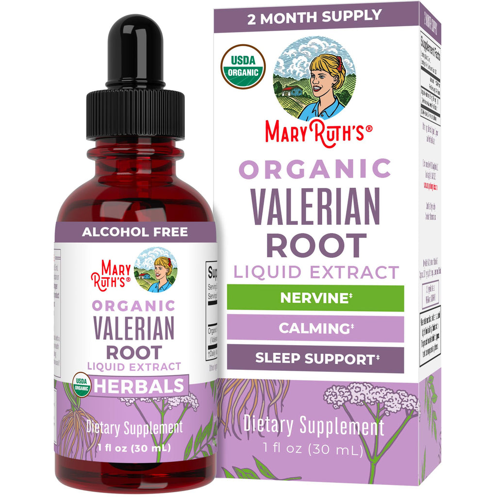 MaryRuth Organics Valerian Root Liquid Drops | 2 Month Supply | Sugar Free | USDA Organic Valerian Root Drops | Support Sleep | Calm and Stress Relief | Vegan | Non-GMO | Gluten Free | 60 Servings