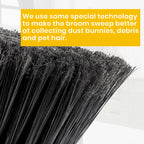 Yellow Indoor Broom 54" Long Handle House Brooms for Floor Cleaning Sweeping Broom for Kitchen, Garage, Lobby, Patio and Garden