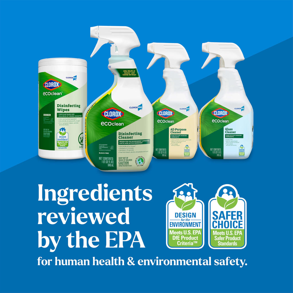 Clorox CloroxPro EcoClean Disinfecting Cleaner Refill, 128 Fluid Ounces
