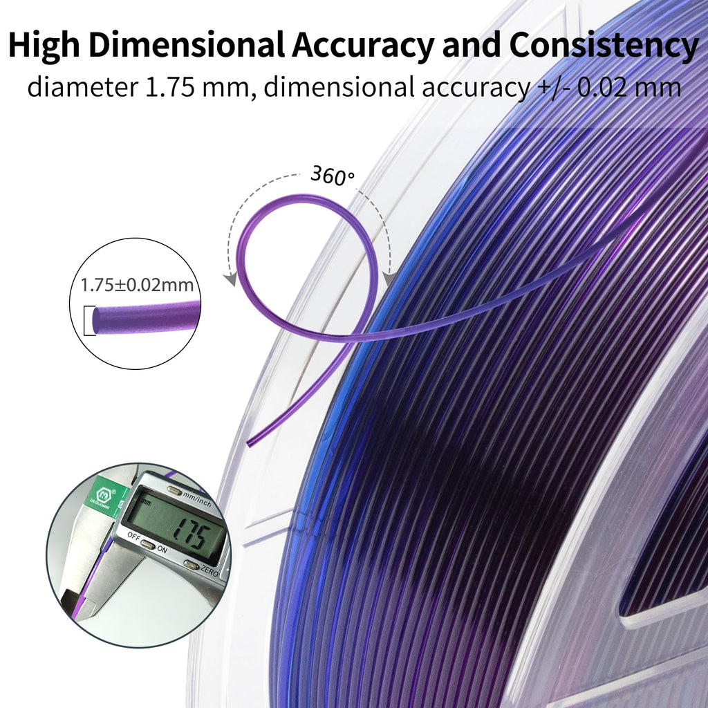 iSANMATE Matte PLA Filament 1.75mm 30-300mm/s 3D Printer Filament 1kg (2.2lbs) for Bambu Lab 3D Printers,AMS,AMSLite (Clear Blue-Purple, 1kg)