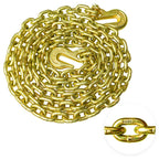YATOINTO G80 Transport Binder Chain 5/16 Inch x 10 Foot Safety/Binder Chain with Clevis Grab Hooks 4,900 lbs Safe Working Load Logging Chain for Transporting Towing Tie Down Binding Equipment