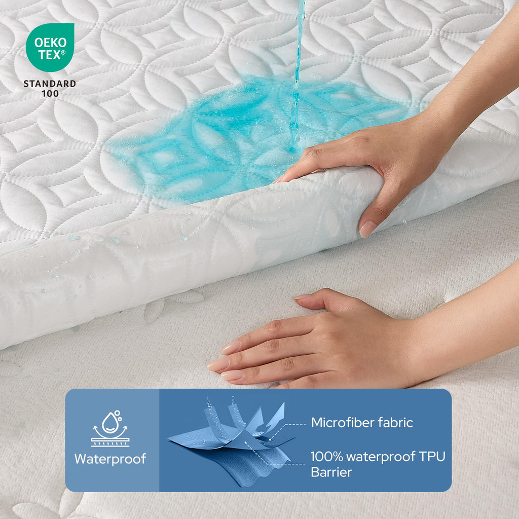 BEDLORE Waterproof Mattress Protector, Full Size Mattress Pad