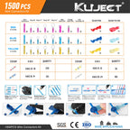 Kuject Ultimate Heat Shrink Wire Connectors, 1500PCS Waterproof Electrical Spade Connectors kit, Insulated Crimp Ring Fork Spade Terminal T-Tap Solder Butt Splice Connector for Marine Boat Truck