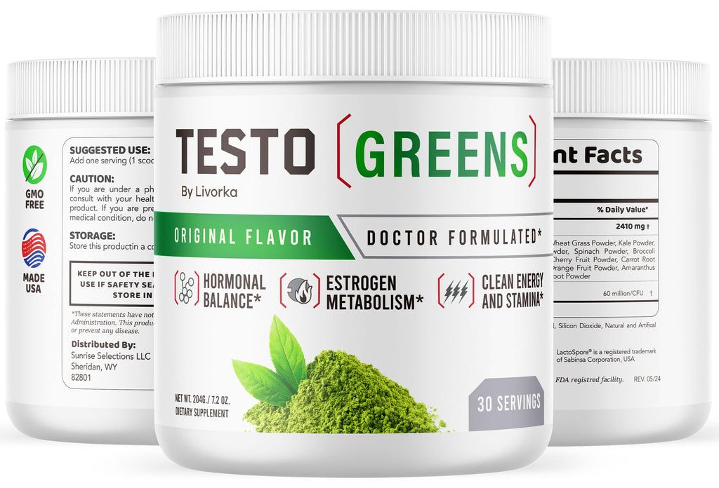 Testo Greens Powder - Testo Greens, TestoGreens Powder, TestoGreens, TestoGreens Advanced Formula, Testo Greens All Natural Formula, TestoGreens Powder Reviews, 30 Servings for 1 Month