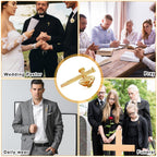 Yinkin 50 Pcs Cross Pins Bulk Jesus Lapel Pins Christian Memorial Gift for Men Women Chaplain Church Prayer (Gold,Retro Style)