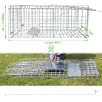 Large Live Animal Trap for Fox,42.5" X15 X17 Extra Large Animal Trap, Live Animal Traps cage for Raccoons Heavy Duty,Fox Traps for Trapping,Coyotes,Humane Catch and Release