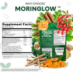 Clean Nutra Moringa Gummies | Pure Moringa Powder Supplement + Ashwagandha Turmeric Spirulina & Ginger Energy, Skin, Immune & Gut Health Green Superfood - Moringa Capsules Alternative