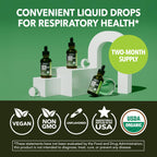 Mullein Drops for Lungs - USDA Organic Mullein Leaf Extract - Respiratory Health and Lung Support Supplement - 2 Fl Oz - Vegan, Non-GMO, and Alcohol Free Formula - Herbal Tincture - 2 Month Supply