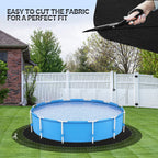 VINGLI 15 FT Pool Pad for Above Ground Pool, Upgraded Extra Thick Swimming Pool Liner Pad 15 FT Round, Prevent Punctures Weed Barrier, Under Pool Mat Pool Protection, Black