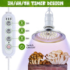 Meonum 1 Pack Mushroom Grow Light with 3/6/9 Hour Timer and 6.5ft Cord