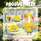 Raincoat Porch Goose Outfits,3 Pcs Waterproof Goose Outfit with Hat, Umbrella,and Raincoat,Funny Summer Lawn Goose Clothes,23" Yellow Cement Goose Statue Costume for Garden Patio Yard Decoration
