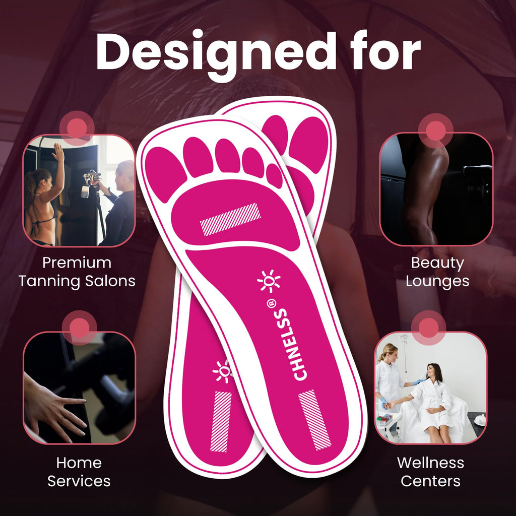 Pink 25Pairs(50Feets) Disposable Spray Tanning Feet Pads for Hygienic Foot Protectors,Comfortable & Hygienic Spray Tan Pads Feet-Specifically for the Spray Tanning Industry or Salon