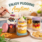 Overnight Oats Containers with Lids, 16 oz Mason Jars, Glass Jar with Lid