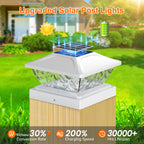 ENSLI Solar Post Cap Lights Outdoor 6 Pack, 2 Mode Bright Fence Post Solar Lights Outdoor Waterproof, Deck Fence Post Cap Light Solar Powered for 4x4 4.5x4.5 5x5 Posts in Garden Decor