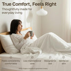 California Design Den Soft 100% Cotton Sateen Queen Bed Sheets Set, White